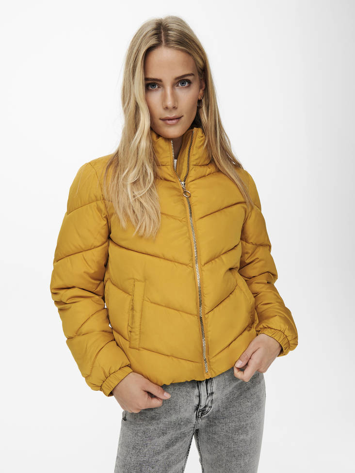 JDY Lightweight Quilted Jacket short, yellow - Women's light winter jackets - 129216 - 1