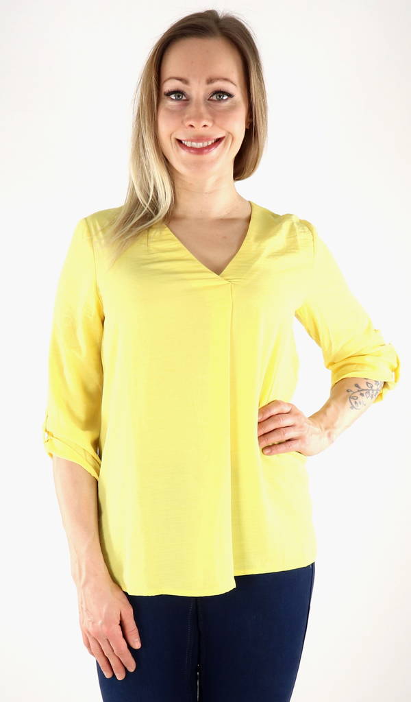 JDY Shirt 3/4 yellow cream - Women's long sleeved shirts - 132736 - 1