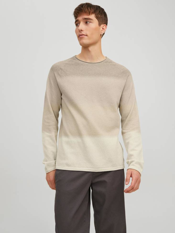 Jack & Jones Sweater Hill beige - Men's knitwear - 133956 - 1