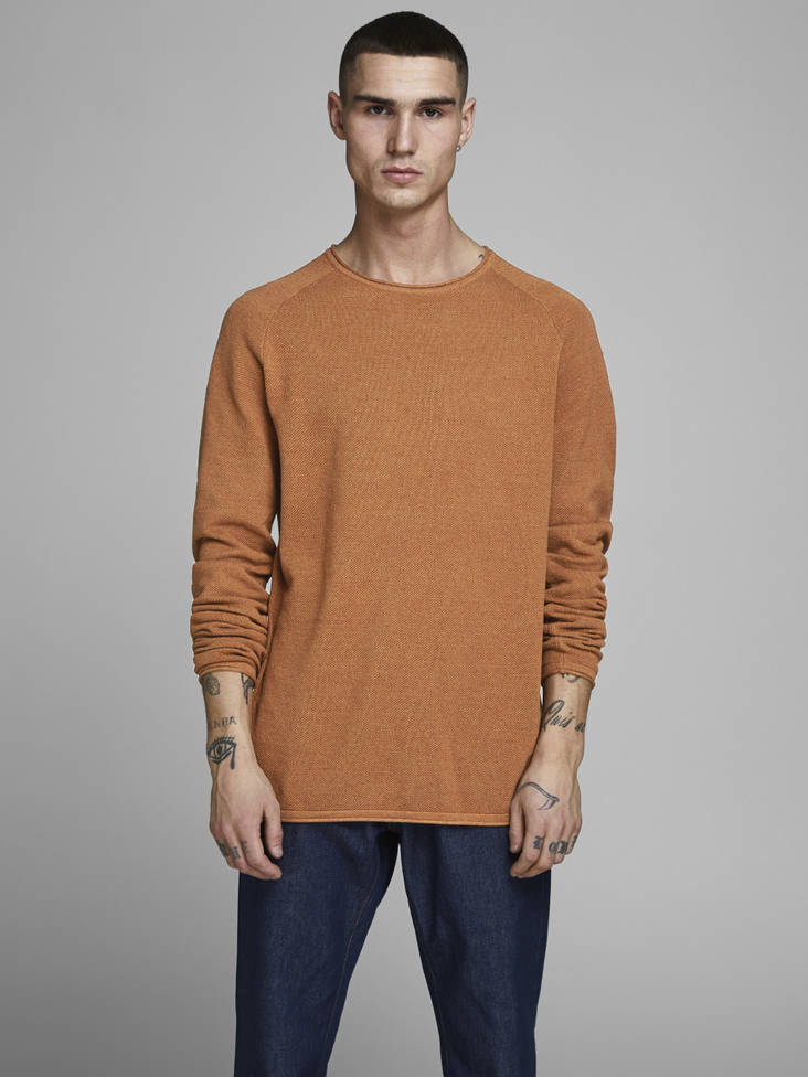 Jack&Jones Sweater Hill umber - Men's knitwear - 129926 - 1