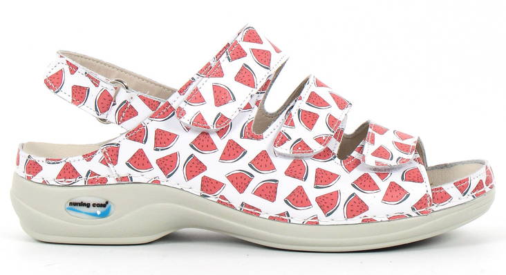 Nursing Care Machine Washable Sandals Leather Watermelon - Women's work shoes - 122666 - 1