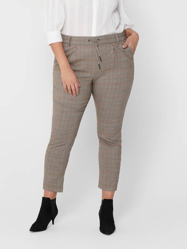 Only Carmakoma Pants Ming ank black/checkered - Women's trousers - 126786 - 1