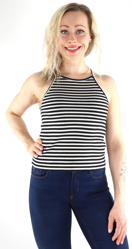 Pieces Topp Ostina bright white/black - Women's tank tops - 133496 - 1