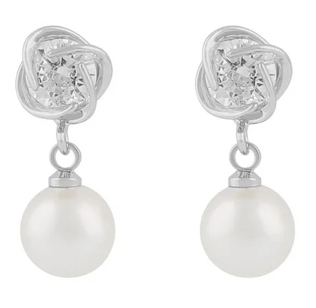 Snö of Sweden Earrings Lydia silver/white - Earrings - 135316 - 1