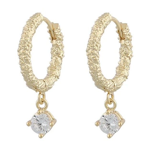 Snö of Sweden Earrings Palma ring gold/clear - Earrings - 133036 - 1