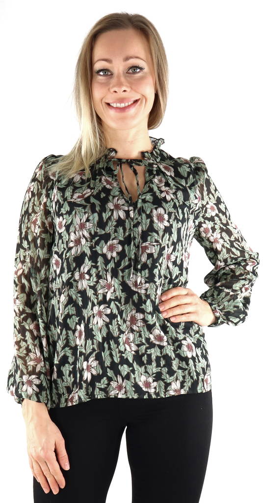 Vero Moda Shirt Lia, black/lia - Women's long sleeved shirts - 131986 - 1