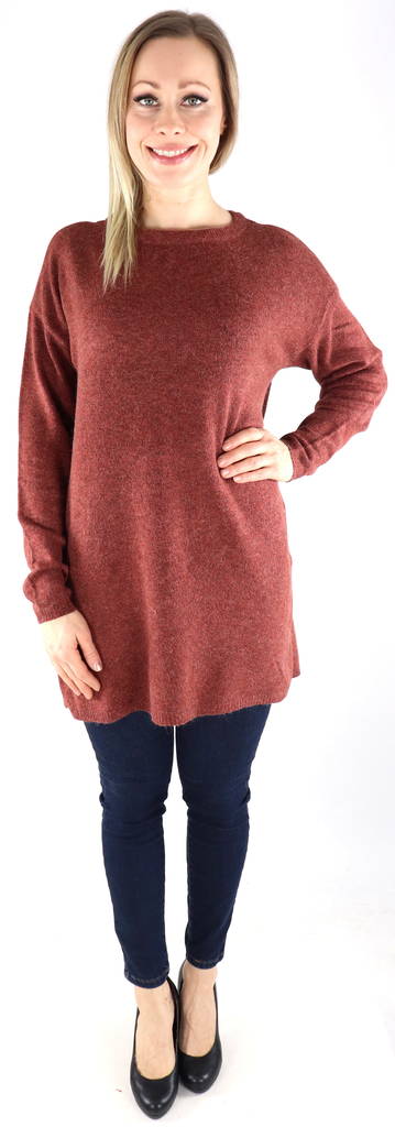 Vero Moda Sweater Brilliant long henna - Women's knitwear - 132486 - 1