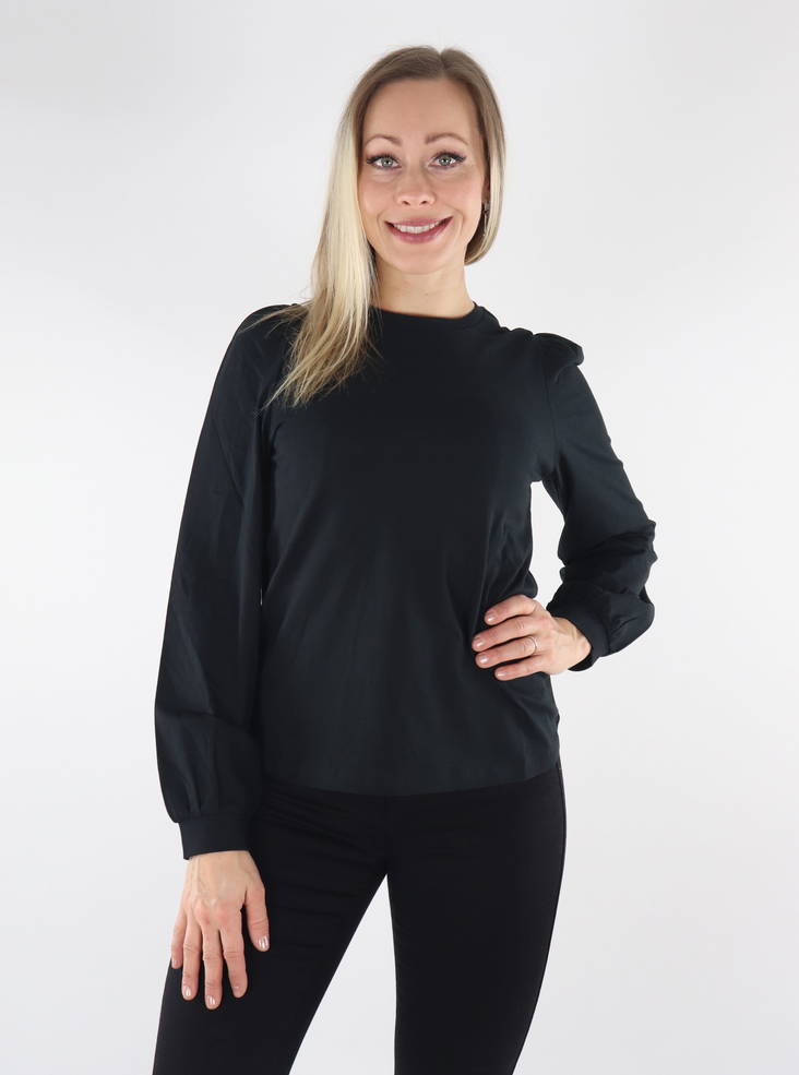 Vero Moda women's cotton shirt o-neck black - Women's long sleeved shirts - 134626 - 1