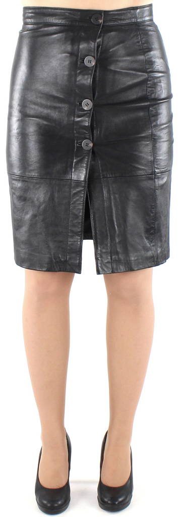 Vila Leather Skirt, Black - Skirts - 124816 - 1