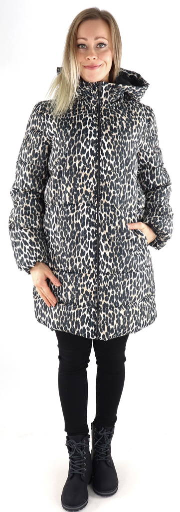 Vila Down Coat Long, Piumino Lungo Invernale Con Cappuccio, Chiusura Lampo E Bottoni, Tasche Frontali, Polsini Elasticizzati, 50% Piumino 50% Piume, Poliestere Riciclato