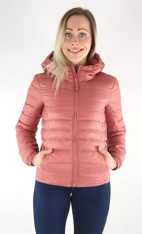 Only Lightweight Quilted Jacket Tahoe hood withered rose - Stilettoshop.eu  webstore