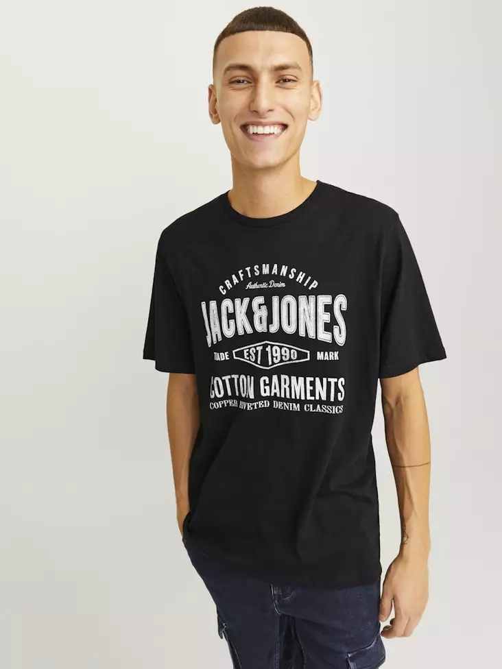 Jack&Jones men's t-shirt Jeans O-Neck black - Men's T-shirts - 136656 - 1