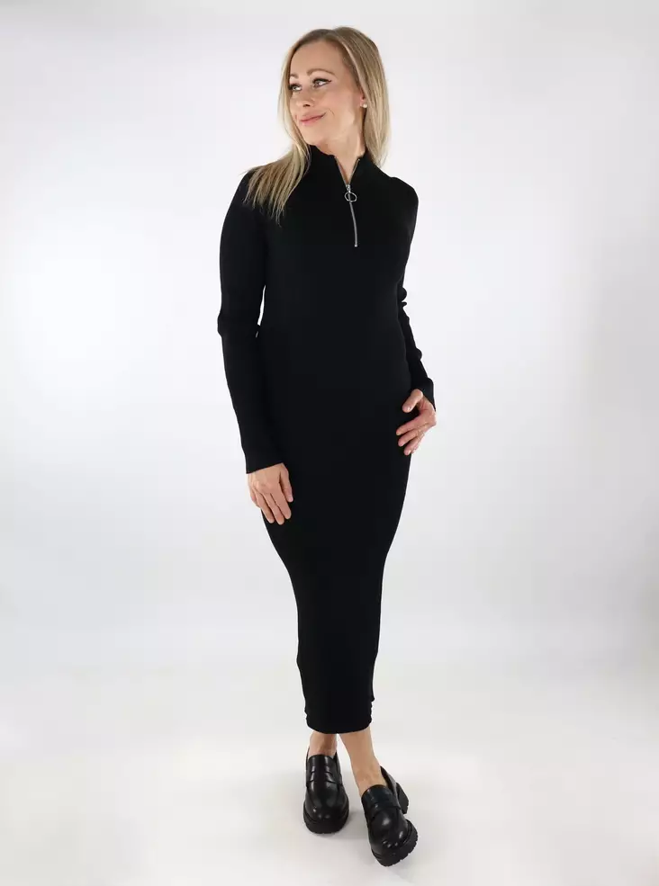 JJXX long knitted dress Tight black - Women's knitwear - 136936 - 1