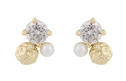 Snö of Sweden Earrings Brittany gold/clear - Earrings - 138626 - 1