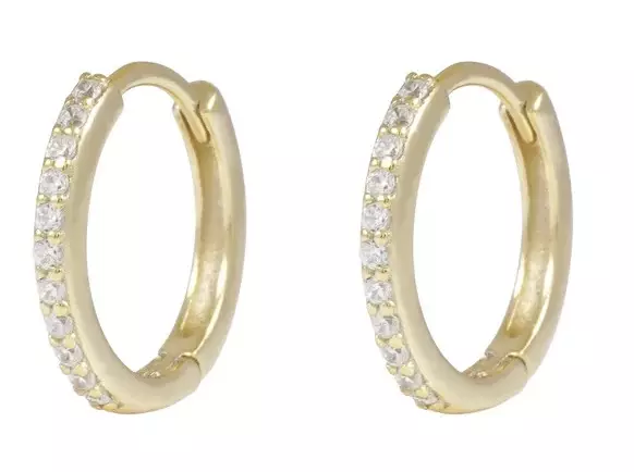 Snö of Sweden Earrings Siri ring gold/clear - Necklaces - 138646 - 1