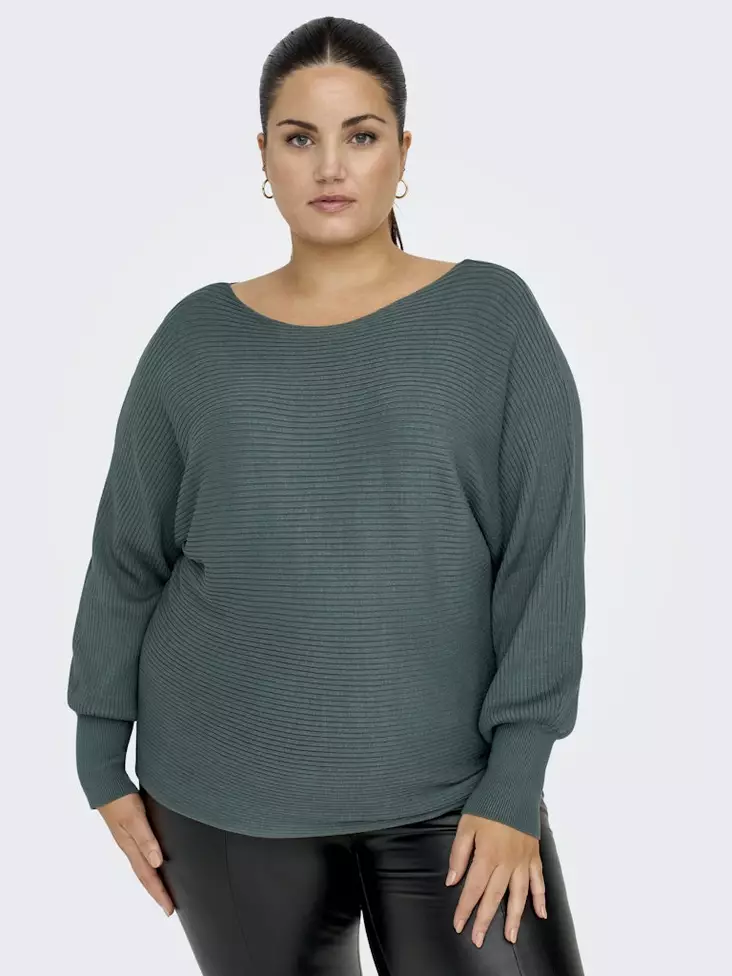Only Carmakoma Sweater New Adaline balsam green - Women's knitwear - 139126 - 1