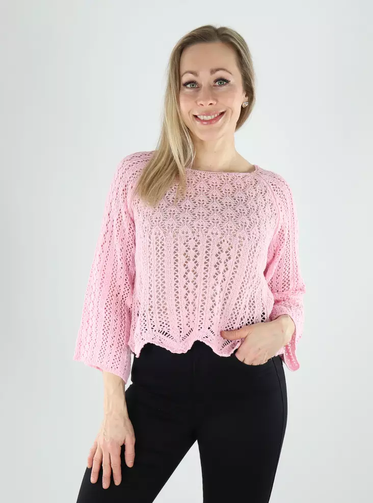 Only women's sweater Nola Life 3/4 candy pink - Women's knitwear - 140226 - 1