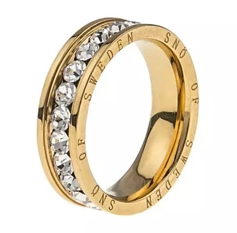 Snö of Sweden ring Rio stone gold/clear - Rings - 140266 - 1