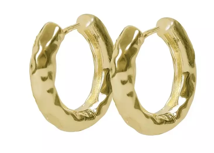 Snö of Sweden Earrings Union chunky hammered 20 mm gold - Earrings - 141596 - 1