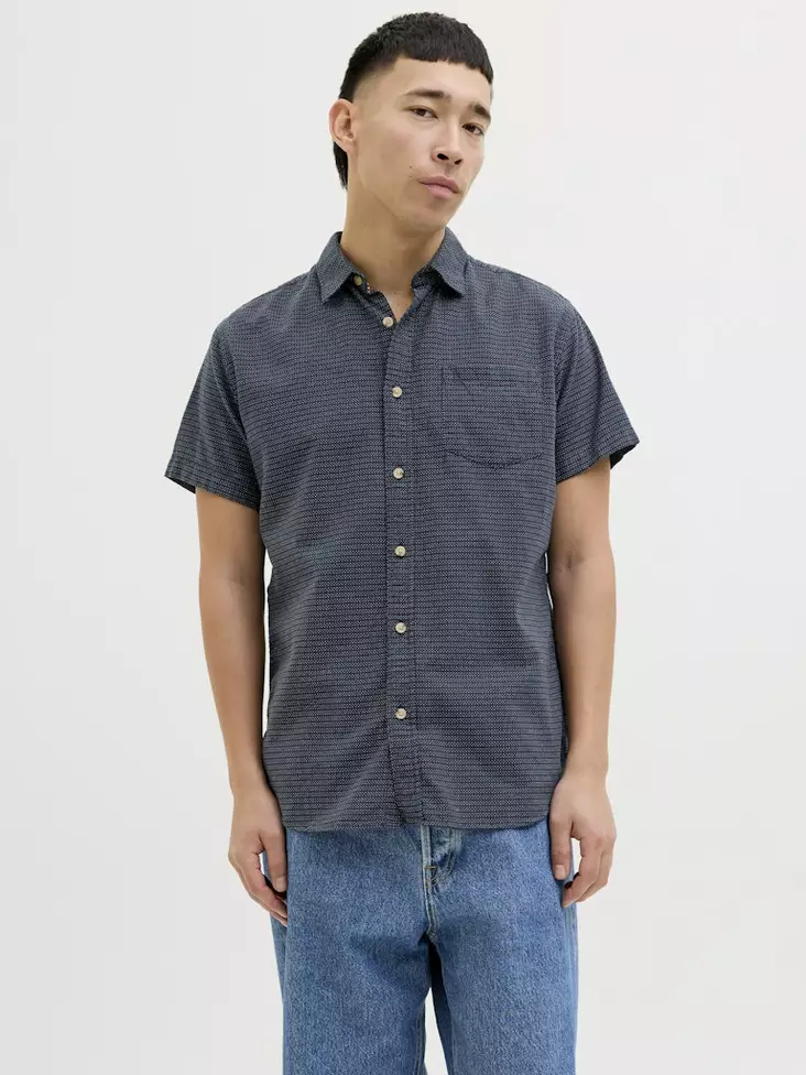 Jack&Jones men's short-sleeved shirt navy blazer - Men's dress shirts - 138026 - 1