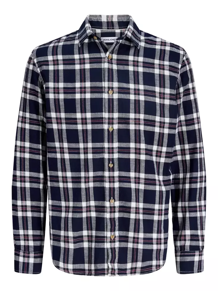 Jack & Jones men's checkered dress shirt JJEDOVER Check navy blazer - Men's dress shirts - 140126 - 1