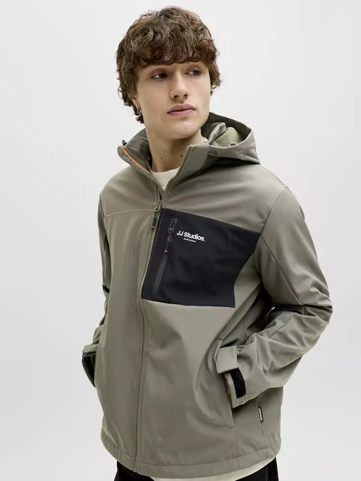 Jack&Jones men's softshell jacket JJNORTH dusty olive - Men's jackets - 140136 - 1