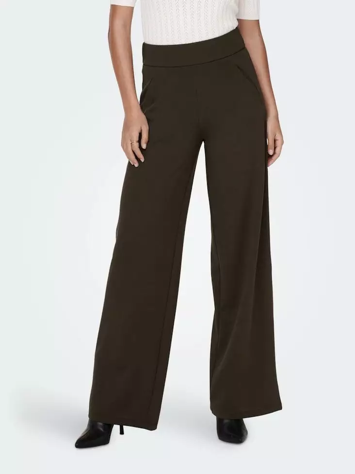 JDY wide leg pants JDYLOUISVILLE chocolate torte - Women's trousers - 139996 - 1
