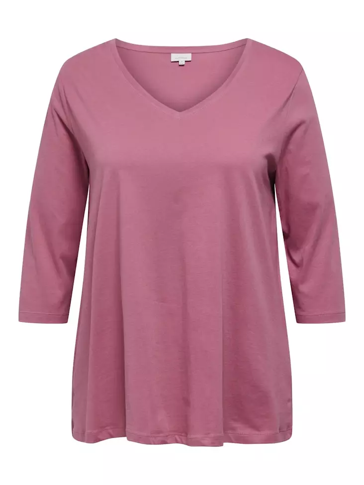 Only Carmakoma women's plus size shirt 3/4 A-Shape heather rose - Women's long sleeved shirts - 137776 - 1