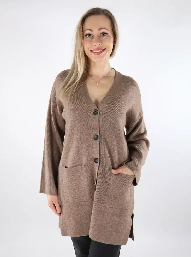 Only women's cardigan Rib Loose maltball - Women's knitwear - 137536 - 1