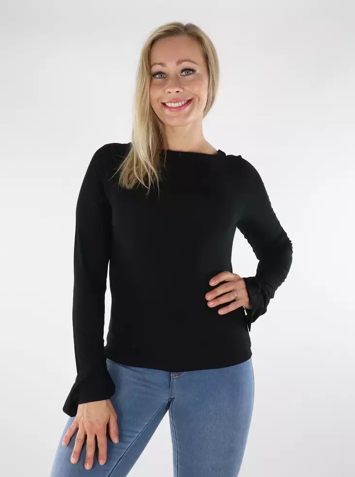 Only Shirt boatneck black - Women's long sleeved shirts - 136616 - 1