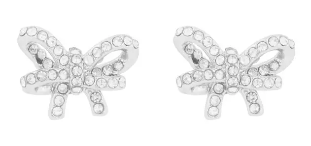 Snö of Sweden Earrings Ribbon silver/clear - Earrings - 140026 - 1