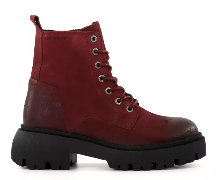 Ten Points women's leather ankle boots 60518 Pandora Chunky dark red - Women's ankle boots - 136886 - 1