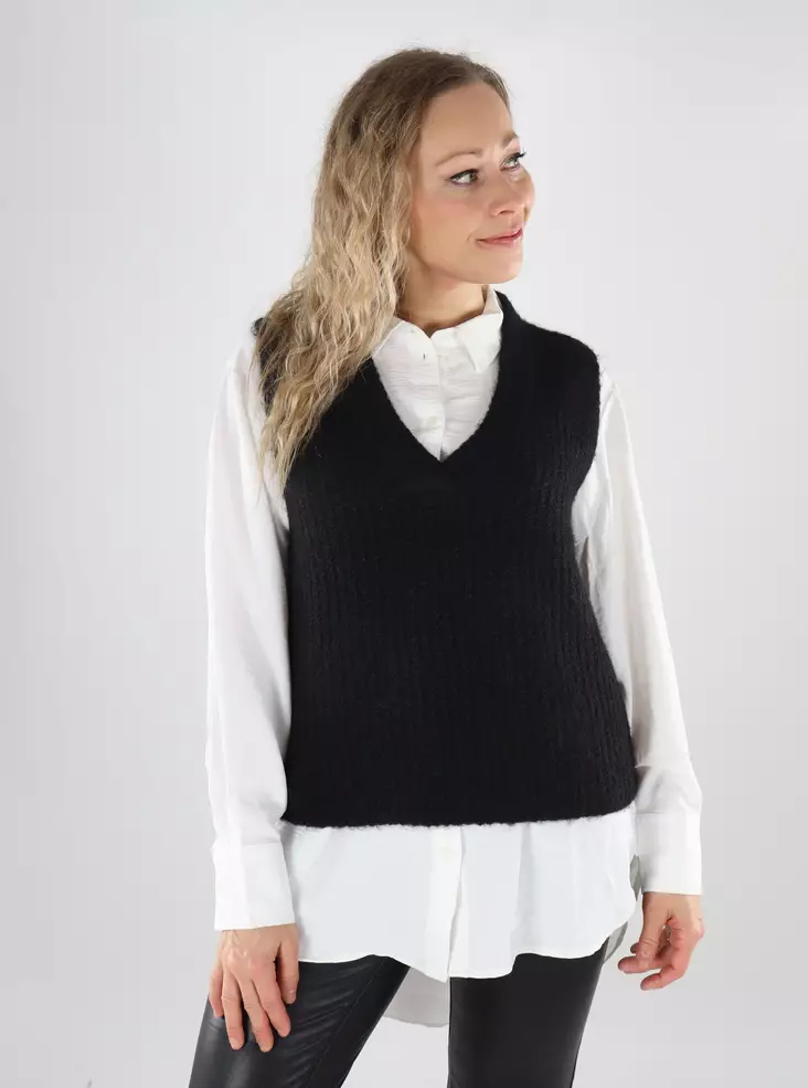 Vero Moda women's cardigan VMNOVAH Rib black - Women's knitwear - 139576 - 1
