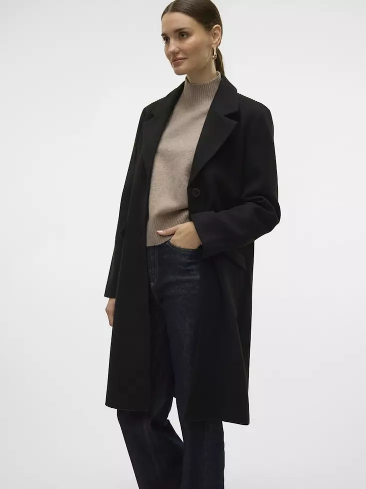 Vero Moda Coat Fortunesara Long black - Women's light jackets - 137666 - 1