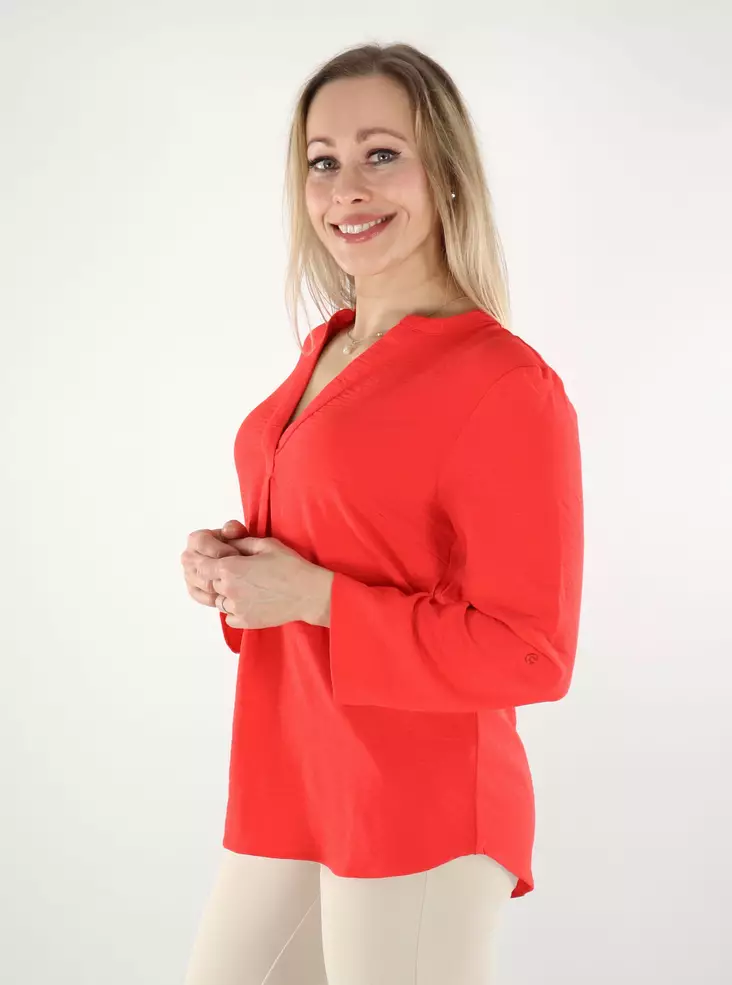 Vila women's shirt V-Neck poppy red - Women's long sleeved shirts - 137526 - 1