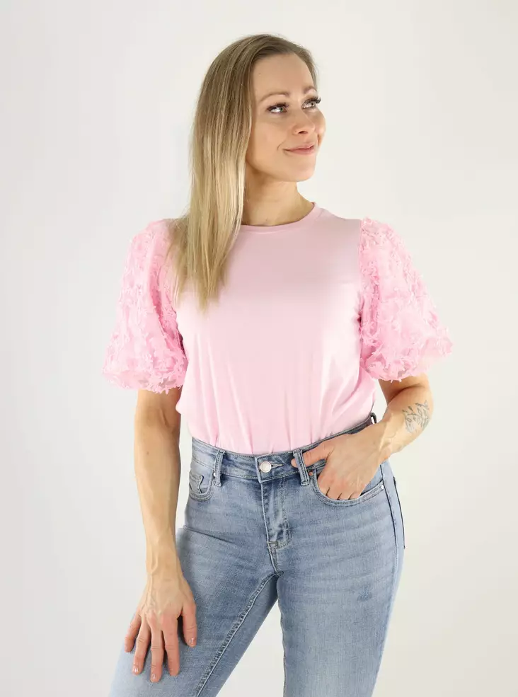 Vila t-shirt o-neck cherry blossom - Women's T-shirts - 140806 - 1