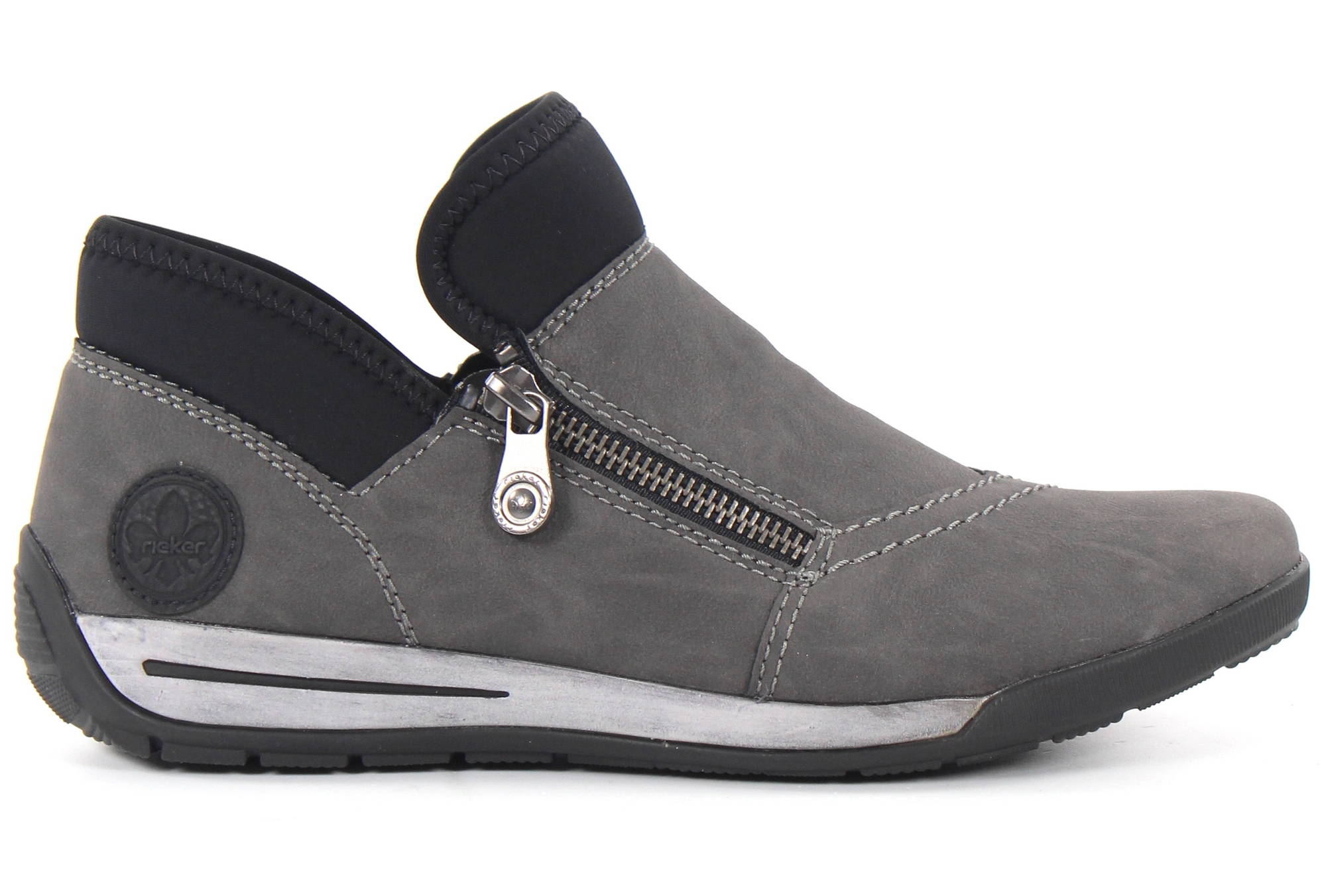grey rieker ankle boots
