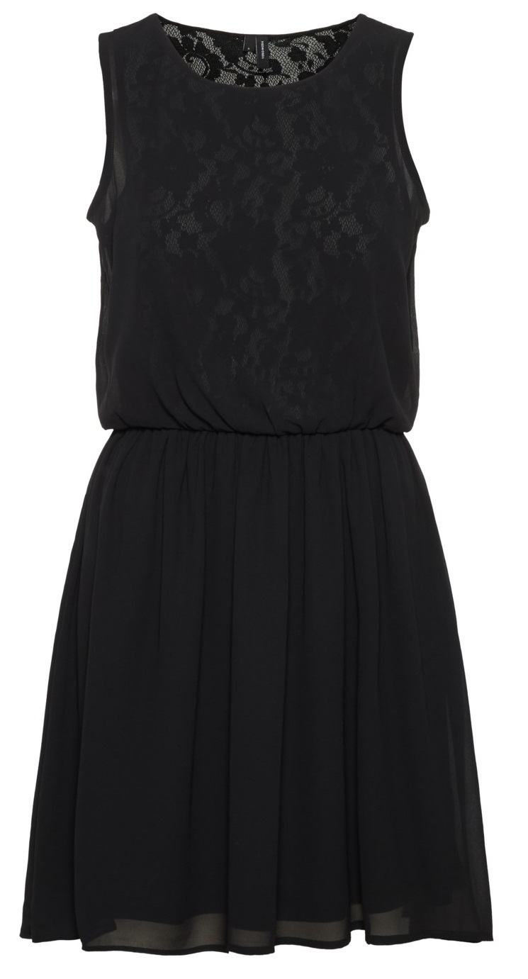 chinese dress ladies VERO MODA Women's Exclusive Long Sleeve lace fit and Flare Dress Dress,  Black, Medium at Amazon Women's Clothing store