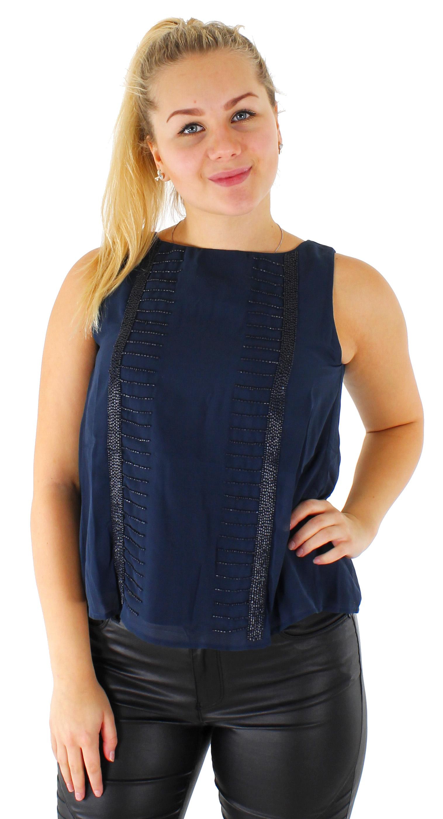 VERO MODA – Top Donna In Materiale Resistente – Design Moderno – Colore Nero