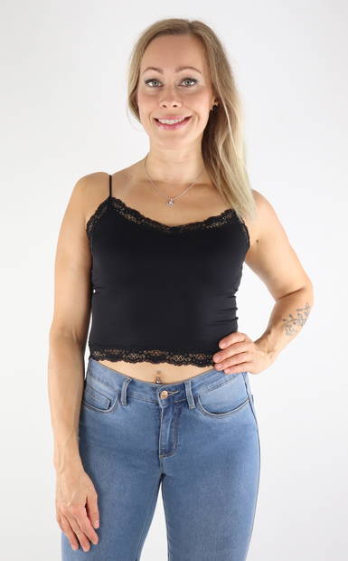 Only Top lace cropped, black - Women's tank tops - 131427 - 1