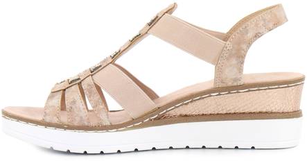 Rieker Wedge Sandals V3822-31, Rose - Rieker women`s sandals - 125977 - 2
