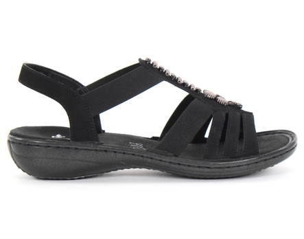Rieker Sandals 60806-00, Black - Rieker women`s sandals - 125917 - 1