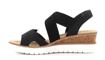 Rieker women's wedge sandals V38G8-00 black - Rieker women`s sandals - 135767 - 2