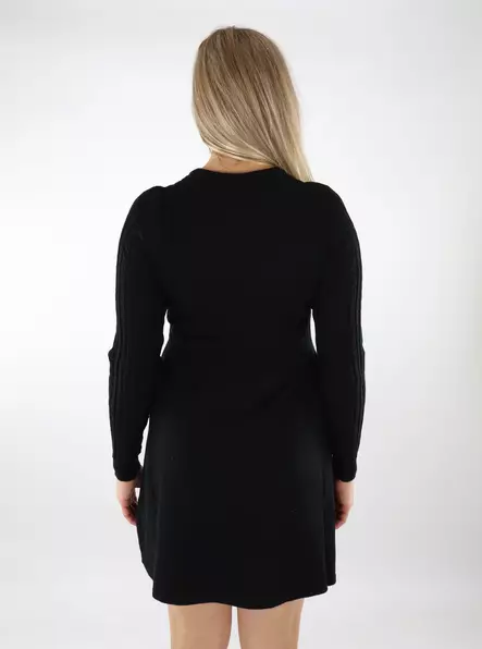 Only short knitted dress Cable black - Women's knitwear - 136937 - 2