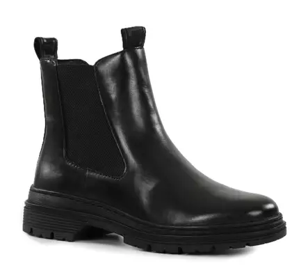 Tamaris women's ankle boots 25436-41 black leather - Tamaris ankle boots - 139107 - 1