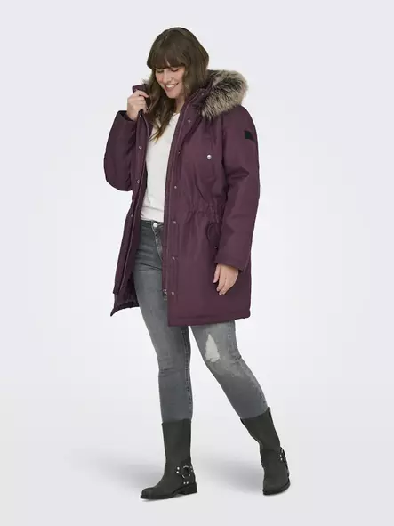 Only Carmakoma plus size jacket Parka Mauve wine - Women's winter jackets - 139607 - 2