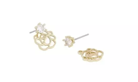 Snö of Sweden Earrings Flora rose gold/clear - Earrings - 141127 - 2