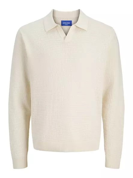 Jack&Jones men's sweater Greene polo sea salt - Men's knitwear - 139817 - 1