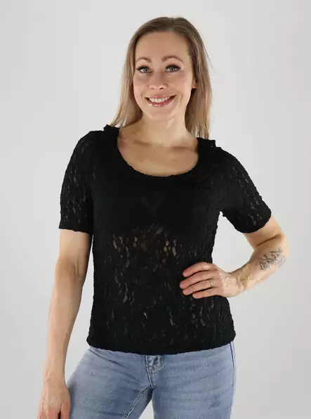 JDY t-shirt lace black - Women's T-shirts - 141087 - 1