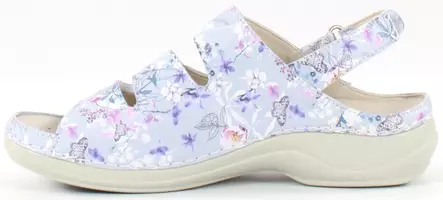 Nursing Care Machine Washable Work Shoes leather lilac flower - Women's work shoes - 125177 - 2